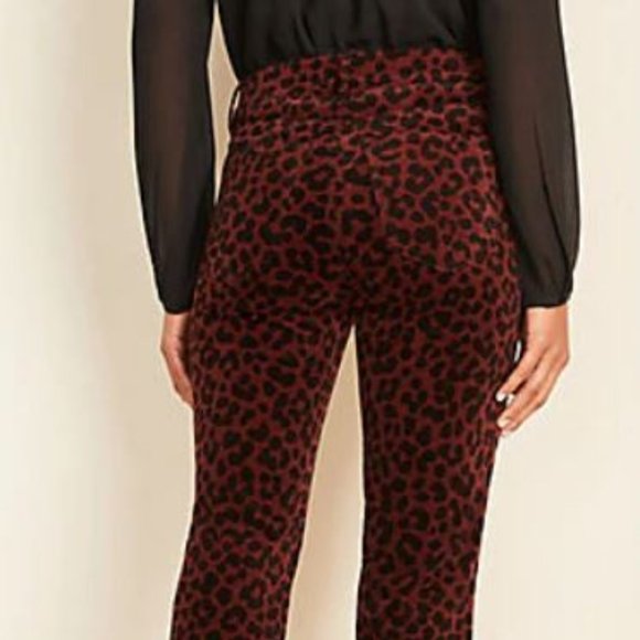 Leopard Print Velvet Straight Leg Jeans High Rise - Almost new - Picture 3 of 3